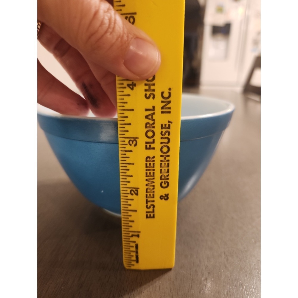 Vintage Pyrex #401 1.5 Quart Solid Blue Small Mixing Bowl Mid Century Kitchen - Picture 11 of 13